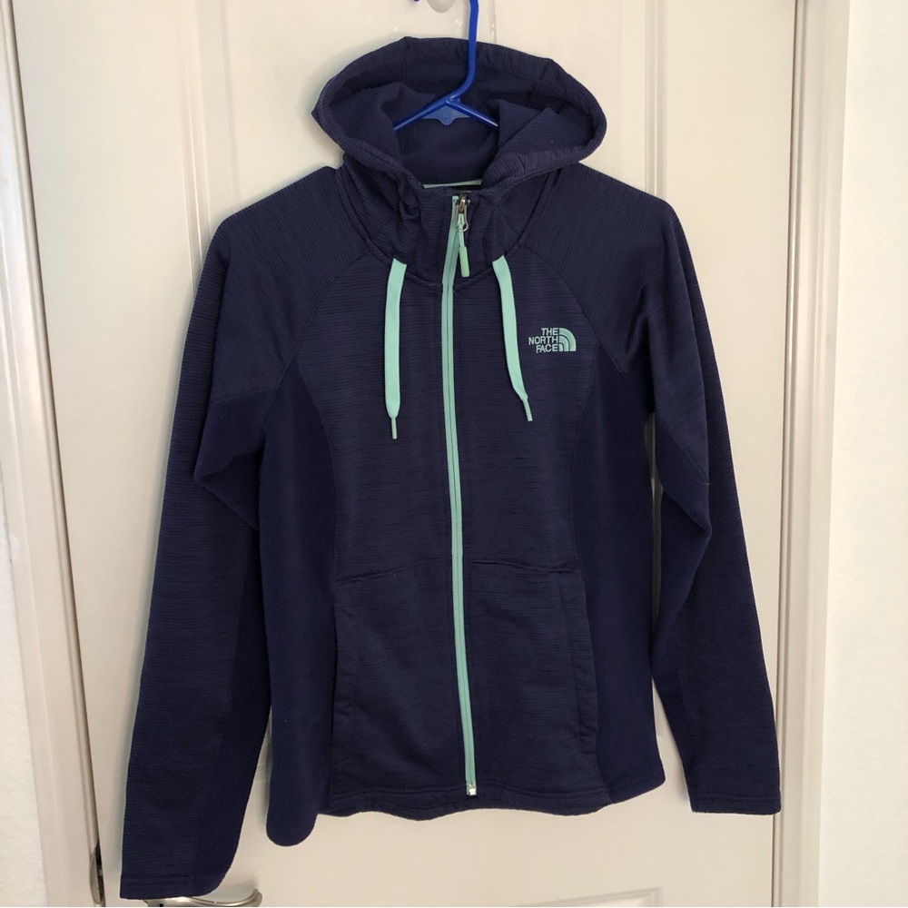 The North Face Blue/ Purple Zip Up Jacket/ Hoodie high neck sweatshirt Sz medium